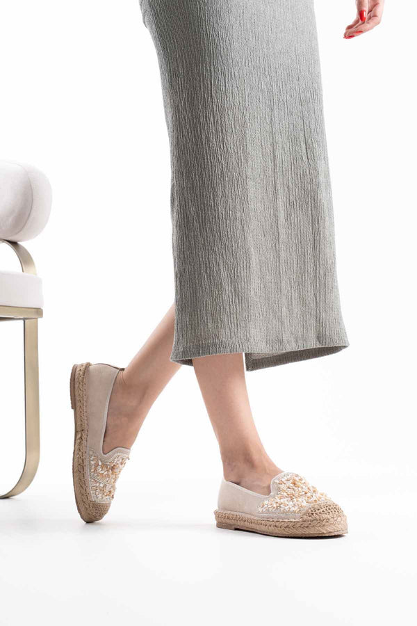 Scarpax Günlük Bej Kadın Espadril Ayakkabı - Hansel Model, Şık ve Rahat Tasarım