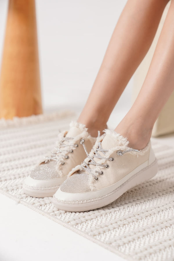 Scarpax Kadın Günlük Ayakkabı Bej Renk, Ankle Tasarım, Rahat ve Şık