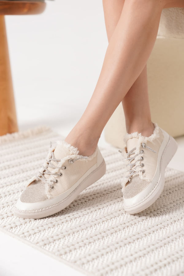 Scarpax Kadın Günlük Ayakkabı Bej Renk, Ankle Tasarım, Rahat ve Şık