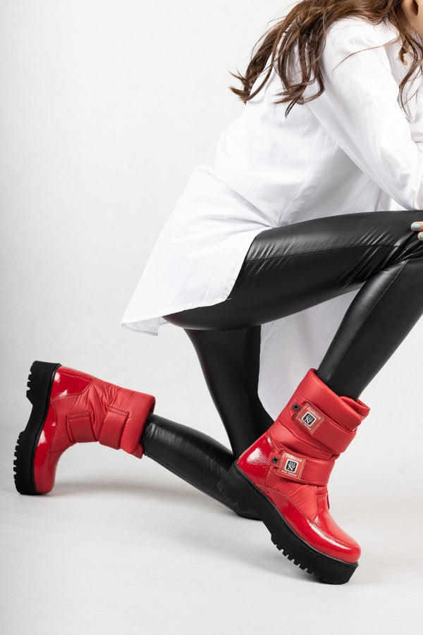 Scarpax Miah Kırmızı Rugan Kar Bot