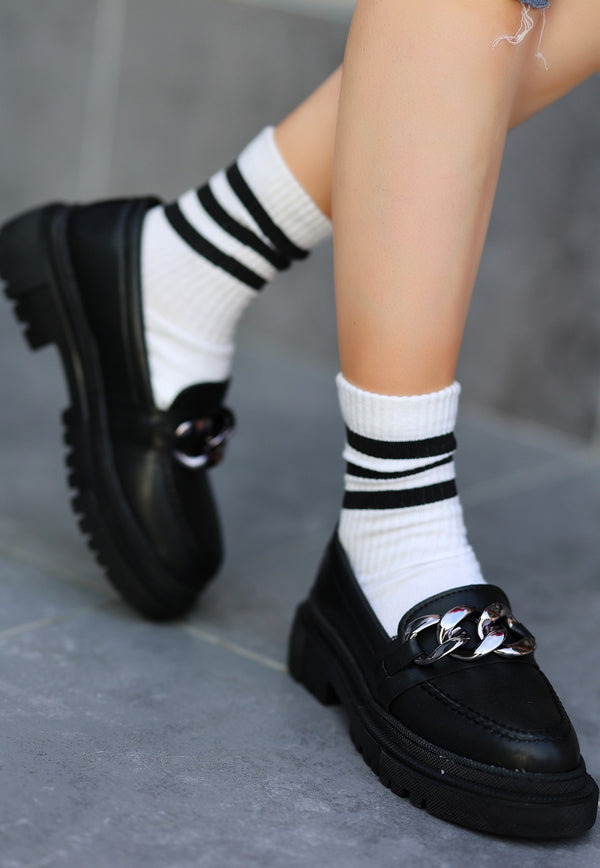 Scarpax Biga Siyah CiltAyakkabı