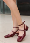 Scarpax Karmi Bordo Rugan Topuklu Ayakkabı