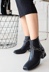 Scarpax Roxani Siyah Cilt Topuklu Bot