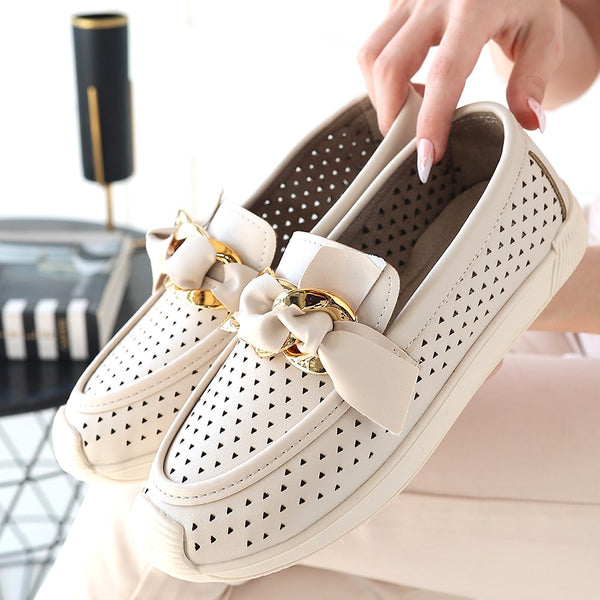 Scarpax Riwan Bej Cilt Babet Ayakkabı