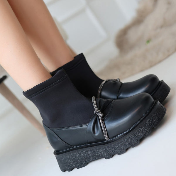 Scarpax Dewn Siyah Cilt Topuklu Bot