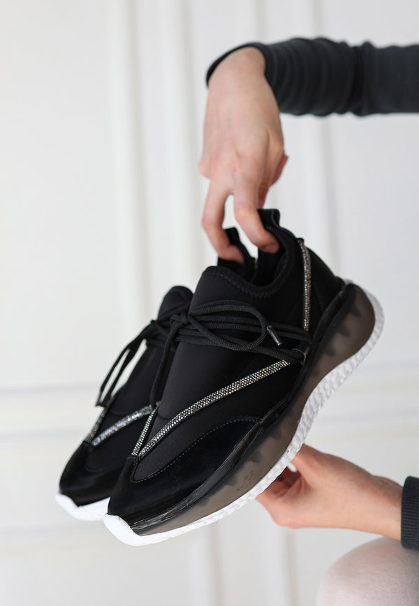 Scarpax Liney Siyah Rugan Bağcıklı Spor Ayakkabı