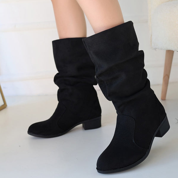 Scarpax Jolin Siyah Süet Topuklu Çizme