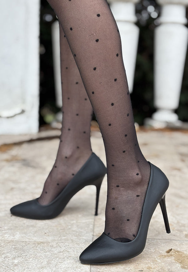 Scarpax Hillar Siyah Saten Stiletto Ayakkabı