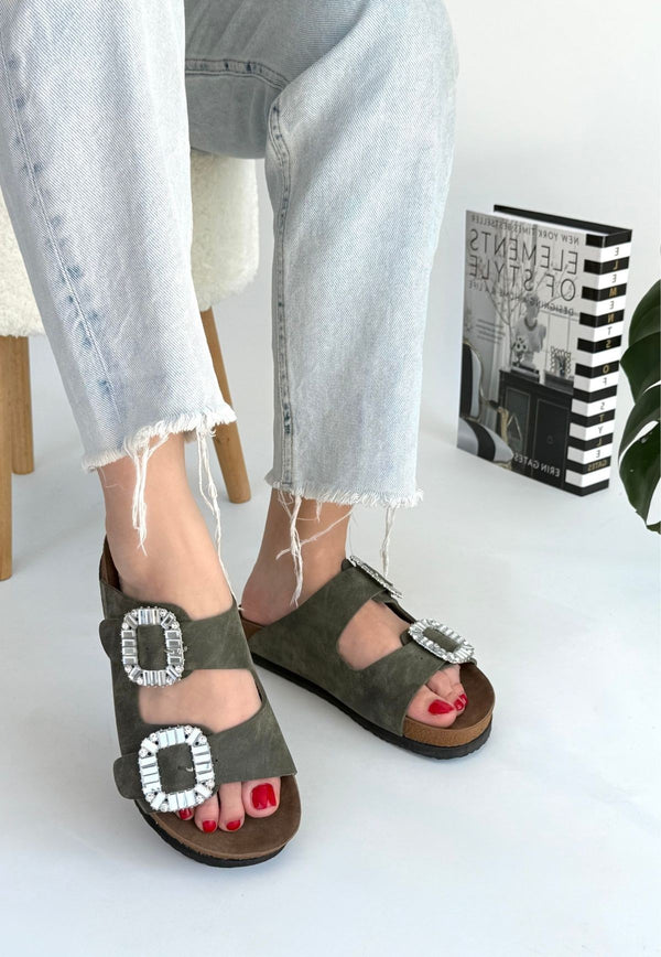 Scarpax Nool Yeşil Nubuk Terlik