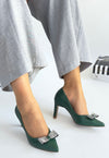 Scarpax Keana Yeşil Cilt Topuklu Ayakkabı