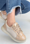 Scarpax Piona Bej Rugan Bağcıklı Spor Ayakkabı