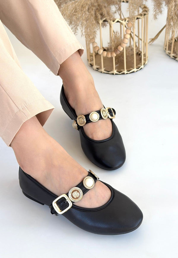 Scarpax Atnis Siyah Cilt Babet Ayakkabı