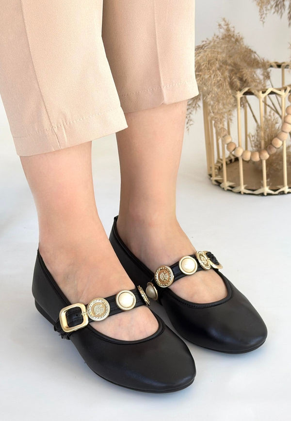 Scarpax Atnis Siyah Cilt Babet Ayakkabı