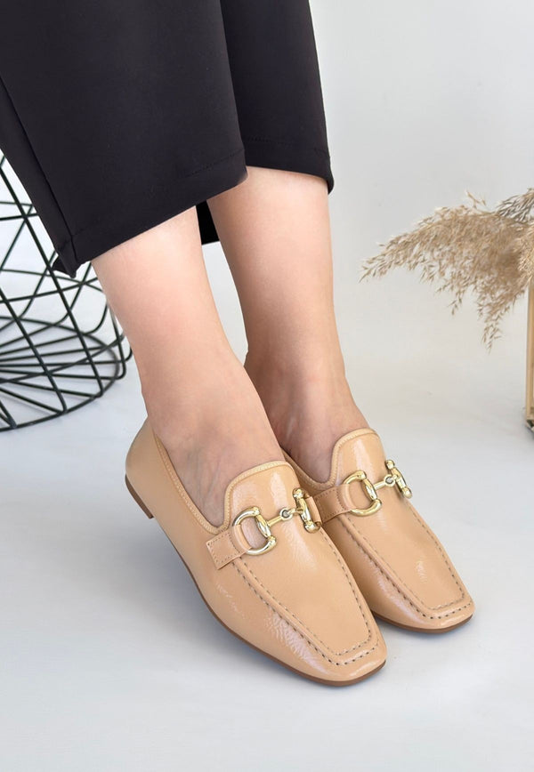 Scarpax Guart Nude Rugan Babet Ayakkabı