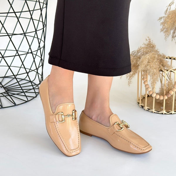 Scarpax Guart Nude Rugan Babet Ayakkabı