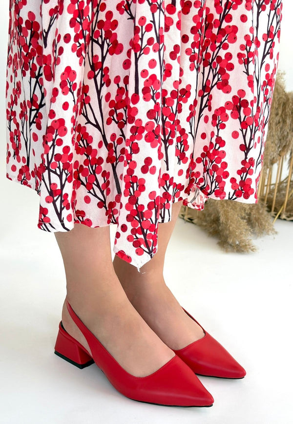 Scarpax Morji Kırmızı Cilt Topuklu Ayakkabı