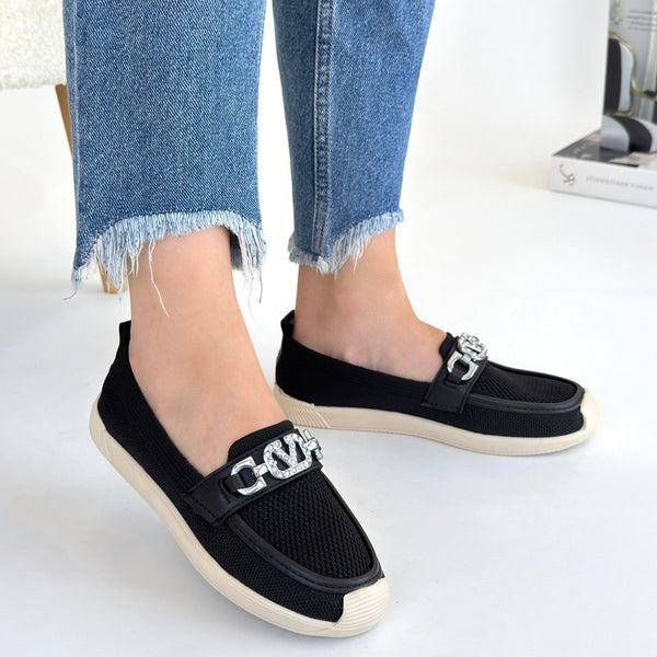 Scarpax Wata Siyah Triko Babet Ayakkabı