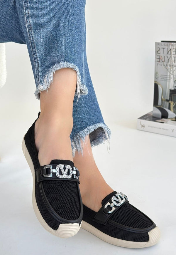 Scarpax Wata Siyah Triko Babet Ayakkabı