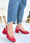 Scarpax Jecci Kırmızı Cilt Topuklu Ayakkabı