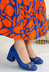 Scarpax Lucky Mavi Cilt Topuklu Ayakkabı