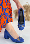 Scarpax Lucky Mavi Cilt Topuklu Ayakkabı