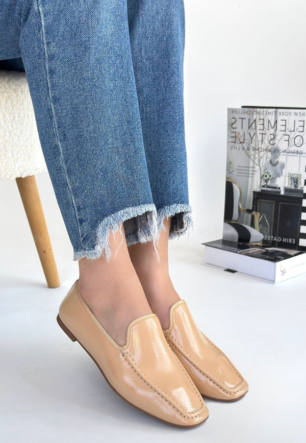 Scarpax Betra Bej Rugan Babet Ayakkabı