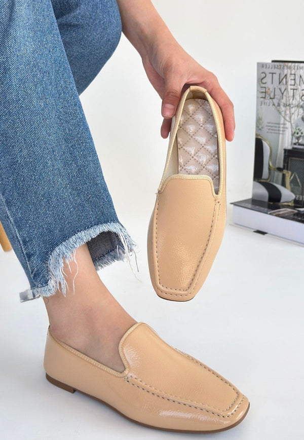 Scarpax Betra Bej Rugan Babet Ayakkabı