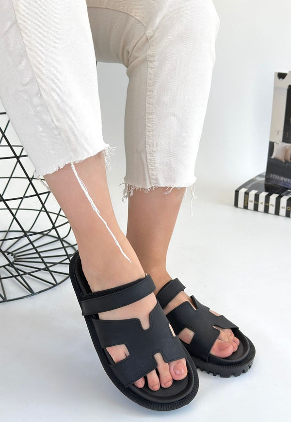 Scarpax Kooni Siyah Nubuk Terlik