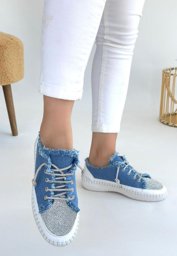 Scarpax Enber Mavi Kot Bağcıklı Spor Ayakkabı