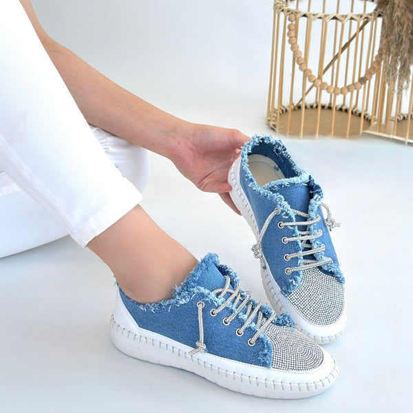 Scarpax Enber Mavi Kot Bağcıklı Spor Ayakkabı