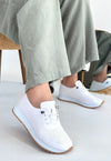 Scarpax Tone Beyaz Cilt Bağcıklı Spor Ayakkabı