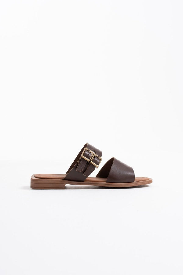 Scarpax Alessi Acı Kahve Hakiki Deri Terlik