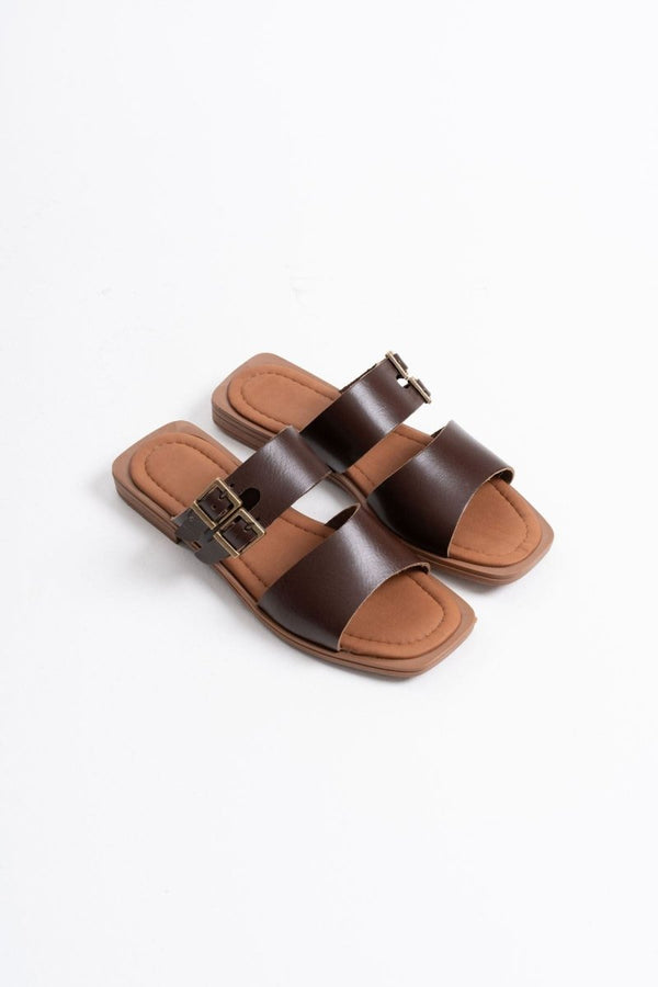 Scarpax Alessi Acı Kahve Hakiki Deri Terlik