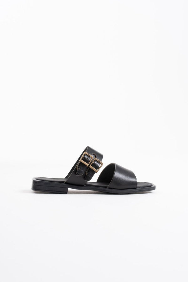 Scarpax Alessi Siyah Hakiki Deri Terlik