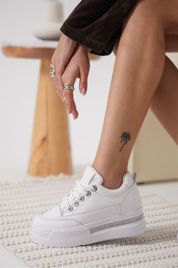 Scarpax Alice Beyaz Kadın Gizli Topuklu Sneaker