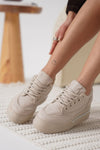 Scarpax Alice Kadın Bej Gizli Topuklu Sneaker