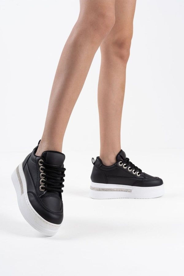 Scarpax Alice Siyah Kadın Gizli Topuklu Sneaker
