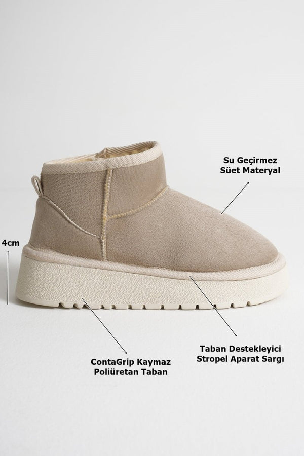 Scarpax Alina Kadın Bej Kışlık Kürklü Bot