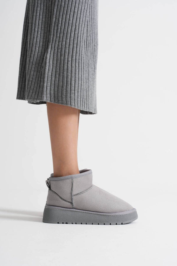 Scarpax Alina Kadın Gri Kışlık Kürklü Bot