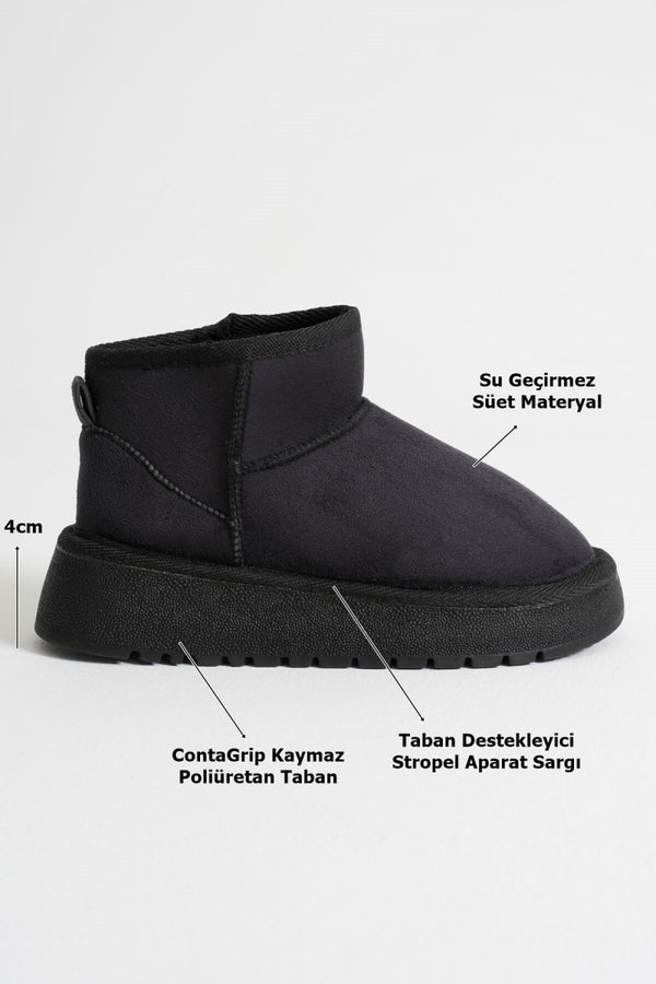 Scarpax Alina Kadın Siyah Kışlık Kürklü Bot