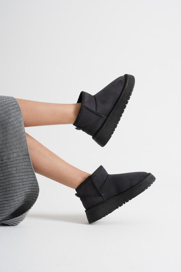 Scarpax Alina Kadın Siyah Kışlık Kürklü Bot