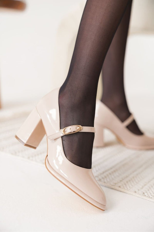 Scarpax Alis Bej Kadın Topuklu Ayakkabı