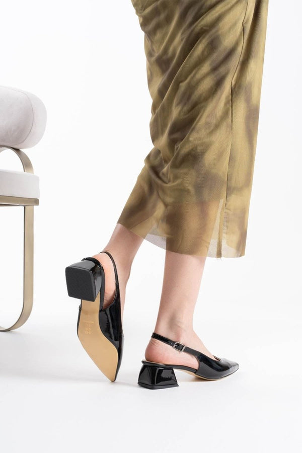 Scarpax Allien Siyah Rugan Kadın Ayakkabı