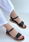 Scarpax Andana Siyah Cilt Sandalet