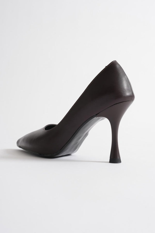 Scarpax Angela Kadın Acı Kahve Cilt Topuklu Ayakkabı