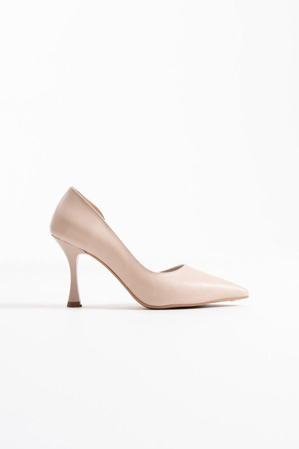 Scarpax Angela Kadın Bej Cilt Topuklu Ayakkabı