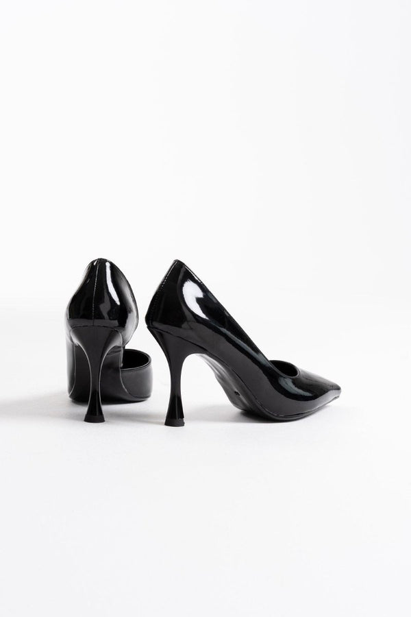 Scarpax Angela Kadın Siyah Rugan Topuklu Ayakkabı