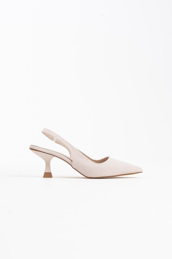 Scarpax Angelica Kadın Bej Saten Topuklu Ayakkabı