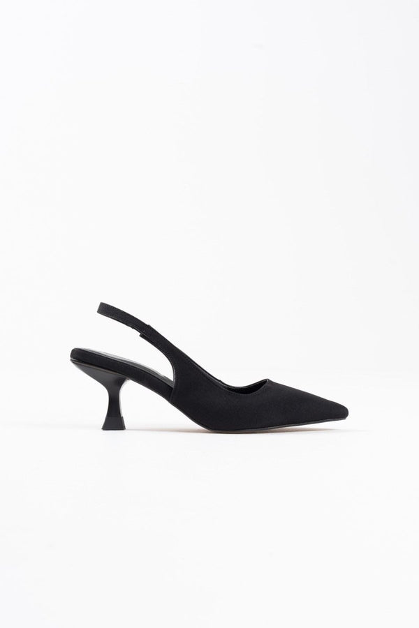 Scarpax Angelica Kadın Siyah Saten Topuklu Ayakkabı
