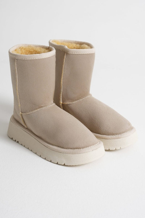 Scarpax Anisa Kadın Bej Kışlık Kürklü Bot